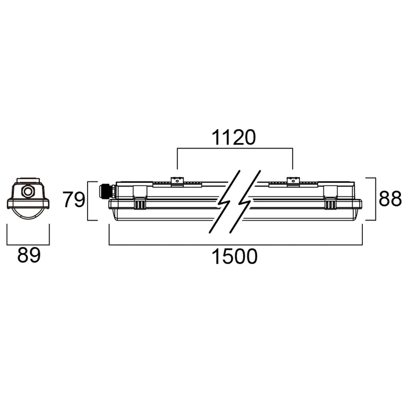 B-Ware Sylvania Feuchtraumleuchte Wannenleuchte LED Resisto Grau IP66 Universalweiß