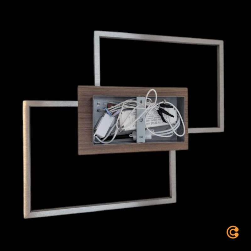 B-Ware JUST LIGHT Deckenleuchte Iven LED Lampe dimmbar Fernbedienung stahl holz