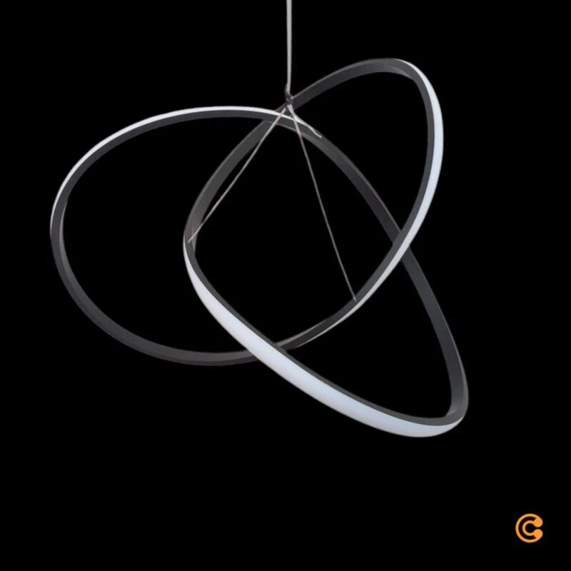 B-Ware JUST LIGHT Hängeleuchte Maria LED Pendelleuchte dimmbar schwarz 57cm Ø 3-stufig