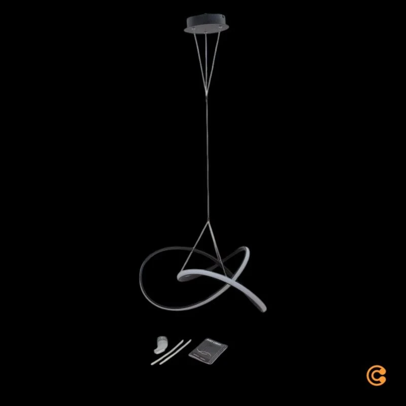B-Ware JUST LIGHT Hängeleuchte Maria LED Pendelleuchte dimmbar schwarz 57cm Ø 3-stufig