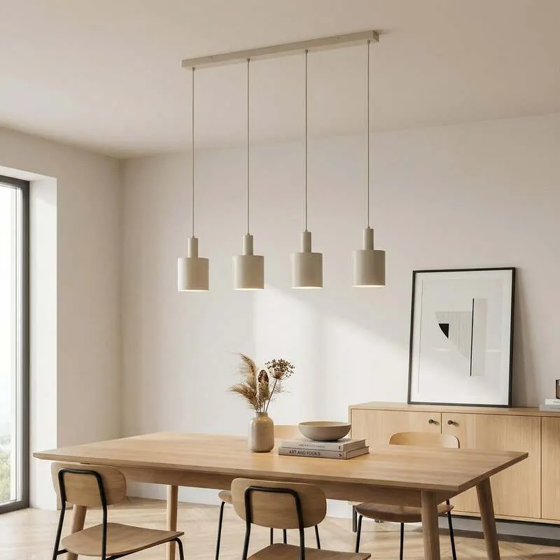 B-Ware Lindby Hängelampe Hängeleuchte Ovelia LED Pendelleuchte dimmbar beige 4-flammig