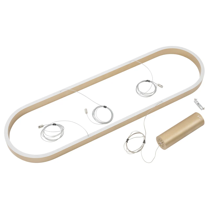 B-Ware Lucande Hängeleuchte Melinay LED Pendelleuchte dimmbar gold CCT Tuya 110x32cm