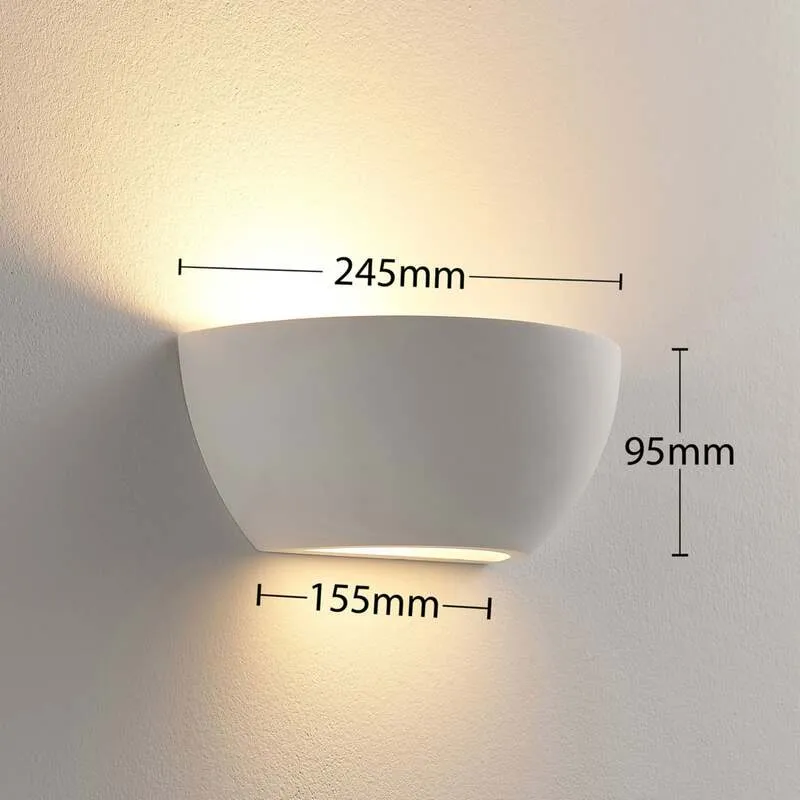 B-Ware Lindby Wandlampe Wandleuchte Jimmy LED dimmbar Gips weiß 24,5x9,5cm IP20 Lampe