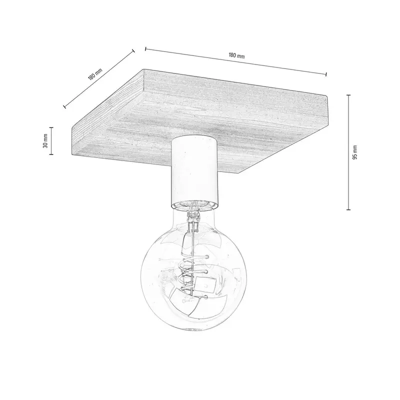 B-Ware Envostar Deckenlampe Deckenleuchte Lobo Kiefer grau Lampe Leuchte LED E27
