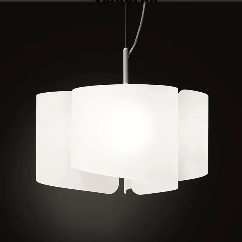 B-Ware Selène Kronleuchter Deckenleuchte SN PAPYRUS Glas weiß schwarz E27 LED 46cm