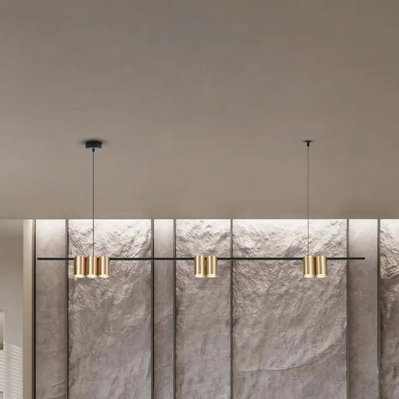 B-Ware Hängelampe Genesis Alu schwarz/gold 7 x GU10 Länge 150 cm Lampe SIEHE TEXT/FOTO