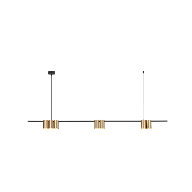 B-Ware Hängelampe Genesis Alu schwarz/gold 7 x GU10 Länge 150 cm Lampe SIEHE TEXT/FOTO