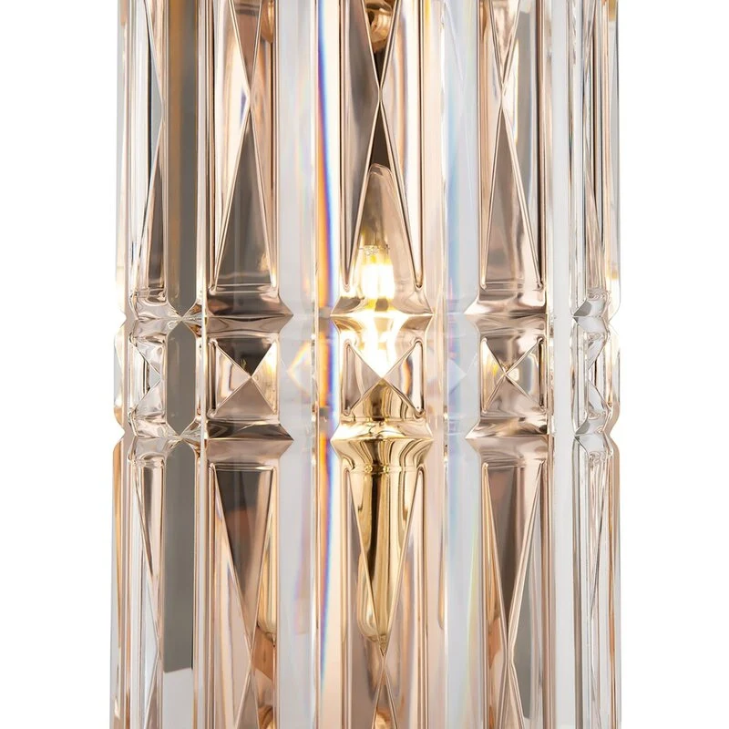 B-Ware Maytoni Wandleuchte Wandlampe Facet Glas Metall E14 H25cm gold transparent