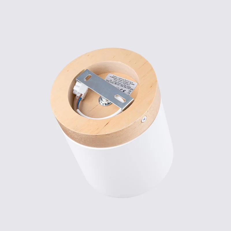 B-Ware Sollux Deckenspot Rif Spot Strahler weiß Holz Aluminium Ø 12 cm dimmbar GU10