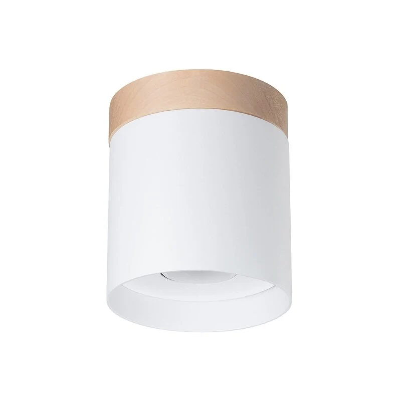 B-Ware Sollux Deckenspot Rif Spot Strahler weiß Holz Aluminium Ø 12 cm dimmbar GU10