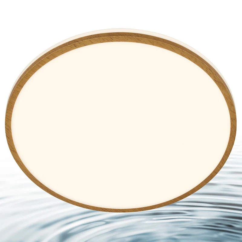 B-Ware Briloner LED-Deckenleuchte Acorus Badezimmerleuchte weiß holzfarben IP44 33 cm