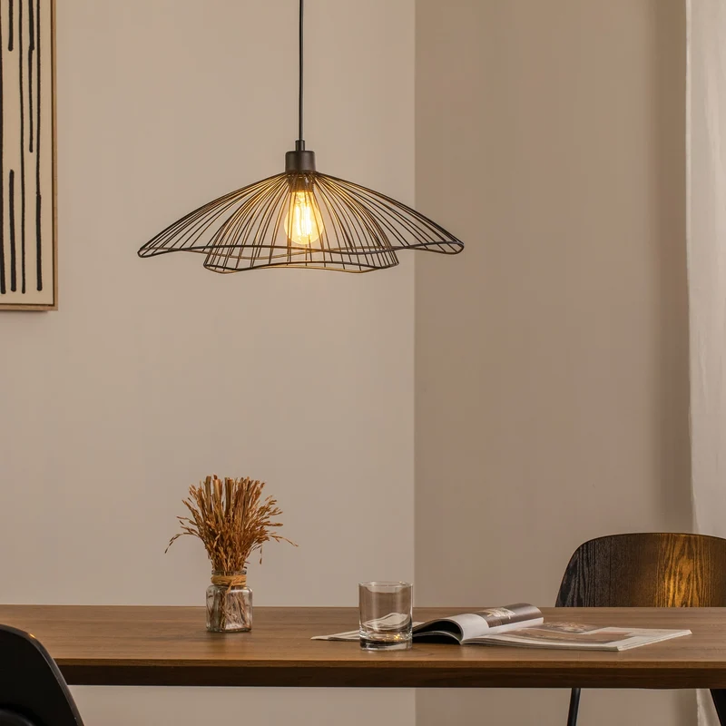 B-Ware Opviq Hängeleuchte Pendelleuchte Leuchte Tel schwarz Metall Ø 50 cm E27 LED