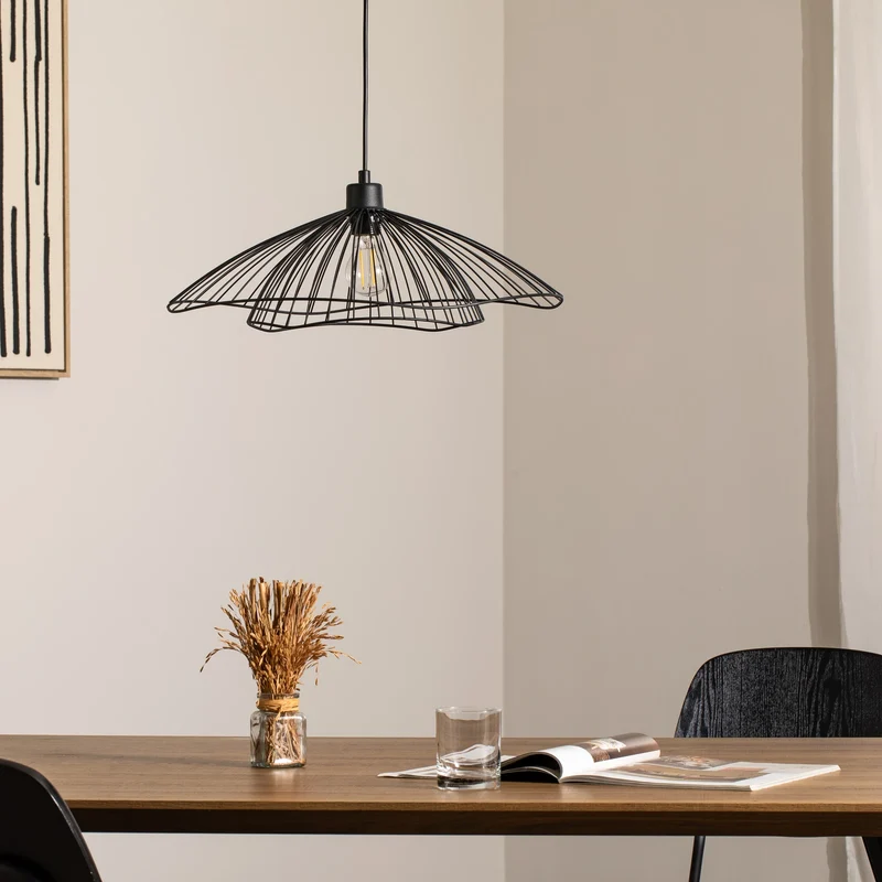 B-Ware Opviq Hängeleuchte Pendelleuchte Leuchte Tel schwarz Metall Ø 50 cm E27 LED