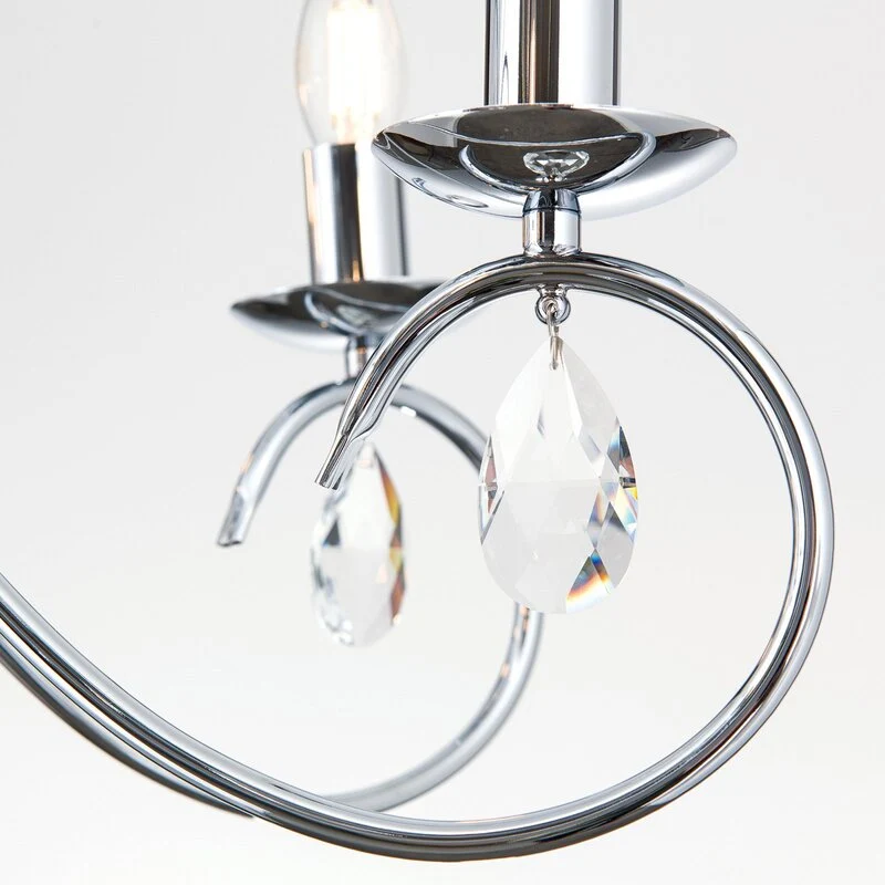 B-Ware ORION Kronleuchter Deckenlampe Alessia Kristallglas chrom 5-flammig