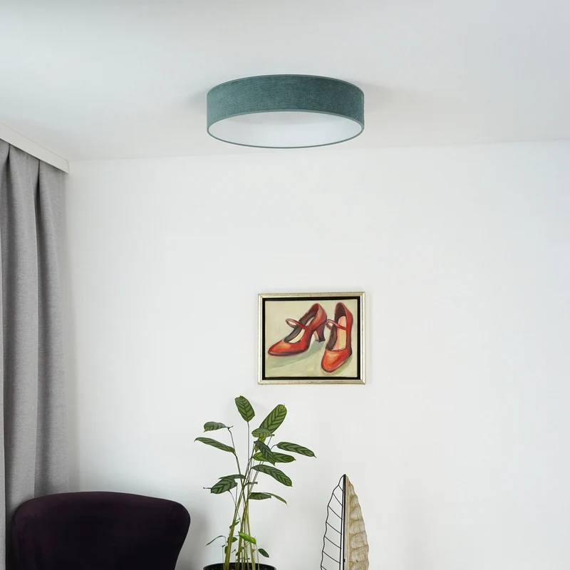 B-Ware DUOLLA Deckenleuchte Plafond Lampe LED mintgrün Stoff Cord Fernbedienung231