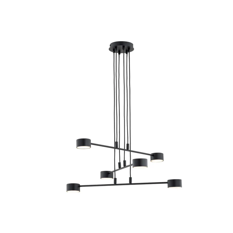 B-Ware Hängeleuchte Modus 6 Stahl sechsflammig GX 53 schwarz Deckenlampe Lampe Leuc446