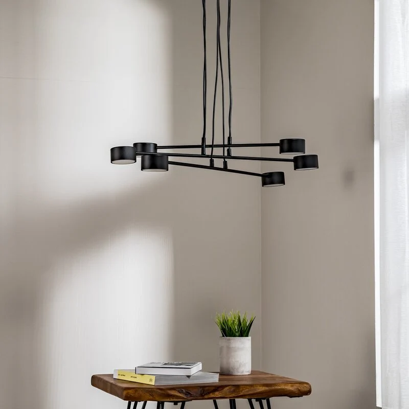B-Ware Hängeleuchte Modus 6 Stahl sechsflammig GX 53 schwarz Deckenlampe Lampe Leuc446
