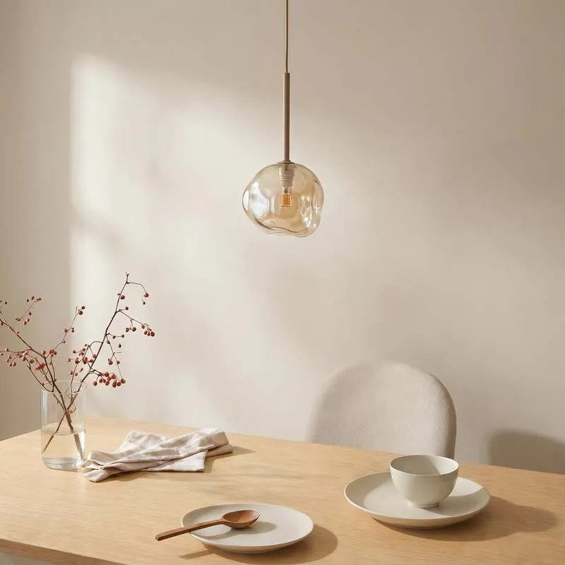 B-Ware TK-Lighting Hängeleuchte Lava LED Pendelleuchte Lampe dimmbar sand Ø15cm
