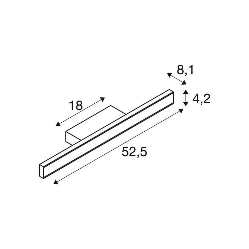 B-Ware SLV Wandleuchte Lampe One Linear LED dimmbar schwarz CCT 52cm 1000Lumen IP44