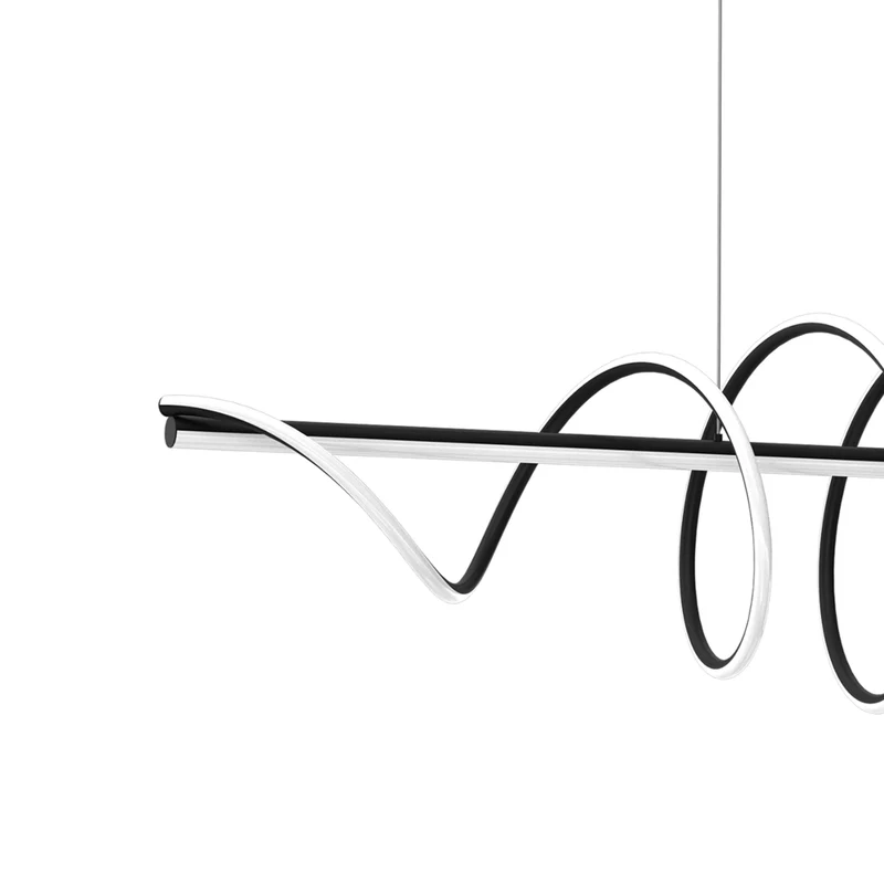 B-Ware LED Hängelampe Pendelleuchte Leuchte Kunststoff Metall schwarz Twist 110 cm