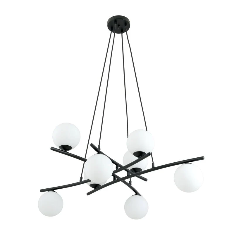 B-Ware Euluna Glassy Hängeleuchte Pendelleuchte Lampe gekreuzt 8-flg Glas opal