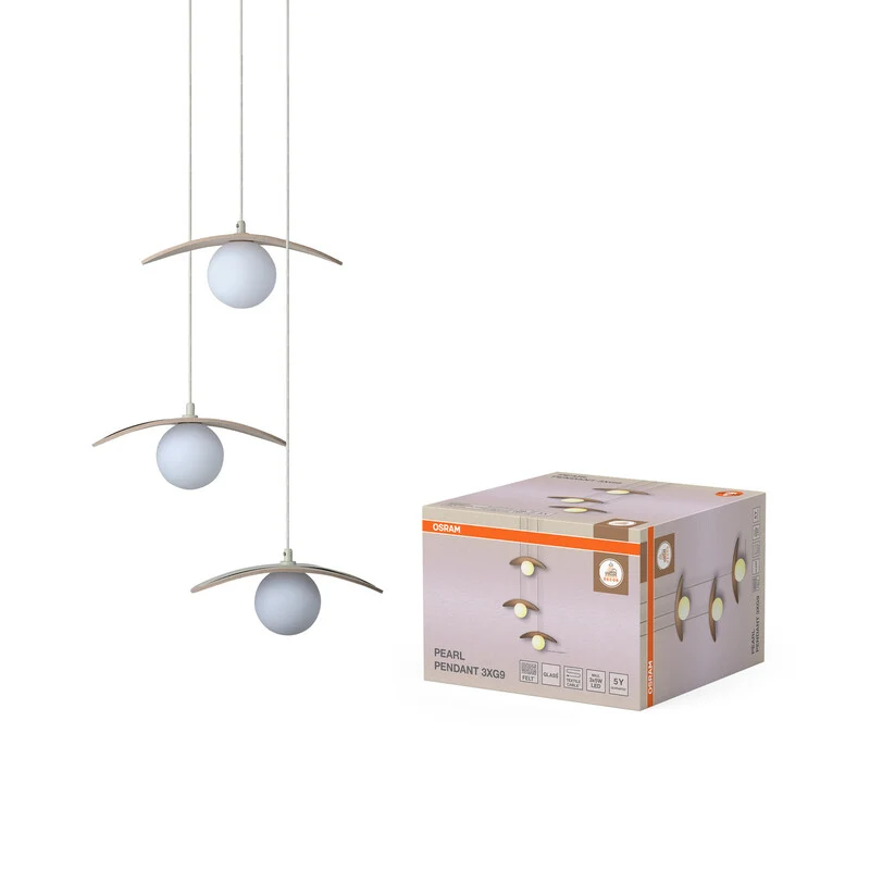 B-Ware OSRAM Pendelleuchte Hängelampe Decor Pearl G9 LED Leuchte Filz Beige Innenraum