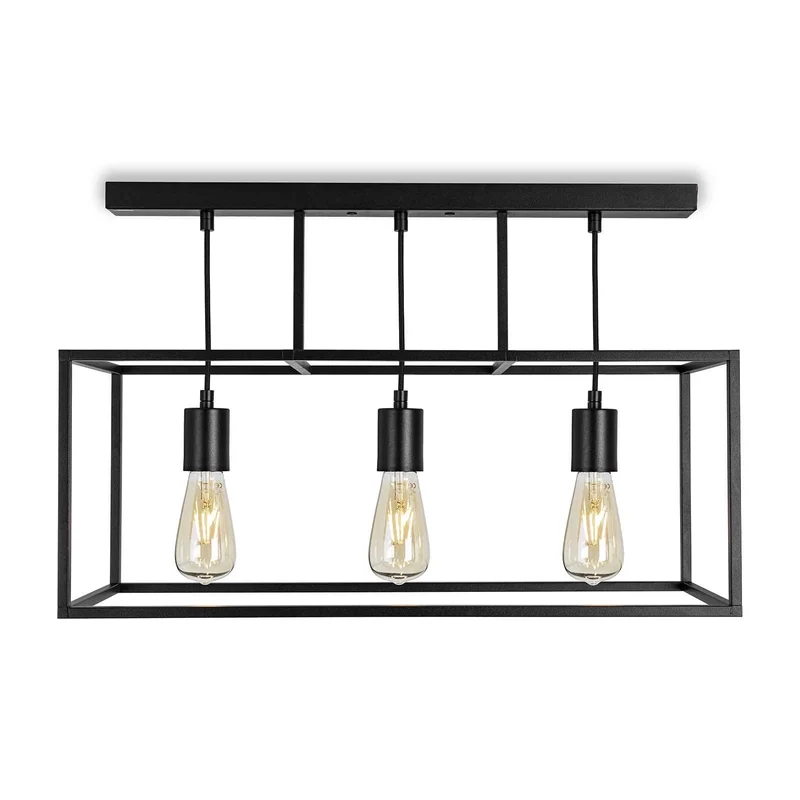 B-Ware Cubic³ Deckenleuchte Lampe Hauptbeleuchtung schwarz Messing dreiflammig E27