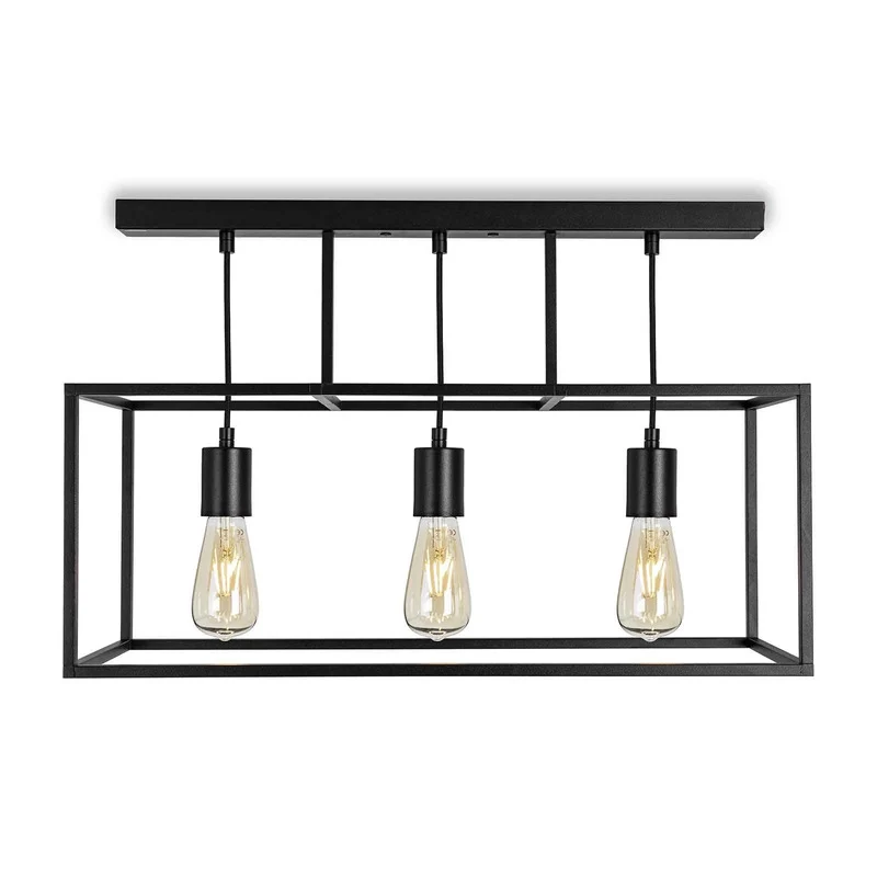B-Ware Cubic³ Deckenleuchte Lampe Hauptbeleuchtung schwarz Messing dreiflammig E27