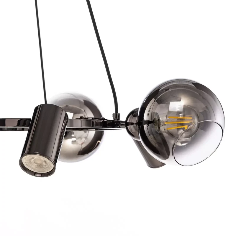 B-Ware Lucea Hängeleuchte Zerde 4+4 Ø 82 cm schwarz-chrom 8-flammig Deckenlampe Lampe