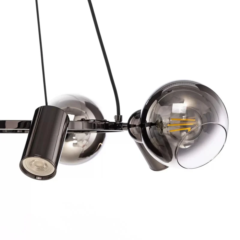 B-Ware Lucea Hängeleuchte Zerde 4+4 Ø 82 cm schwarz-chrom 8-flammig Deckenlampe Lampe