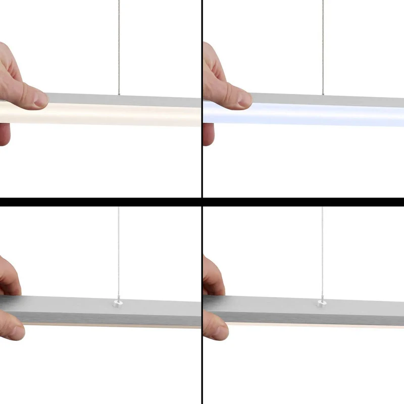 B-Ware quitani Pendelleuchte Hängelampe LED Aluminium Grau dimmbar Margita 118 cm CCT