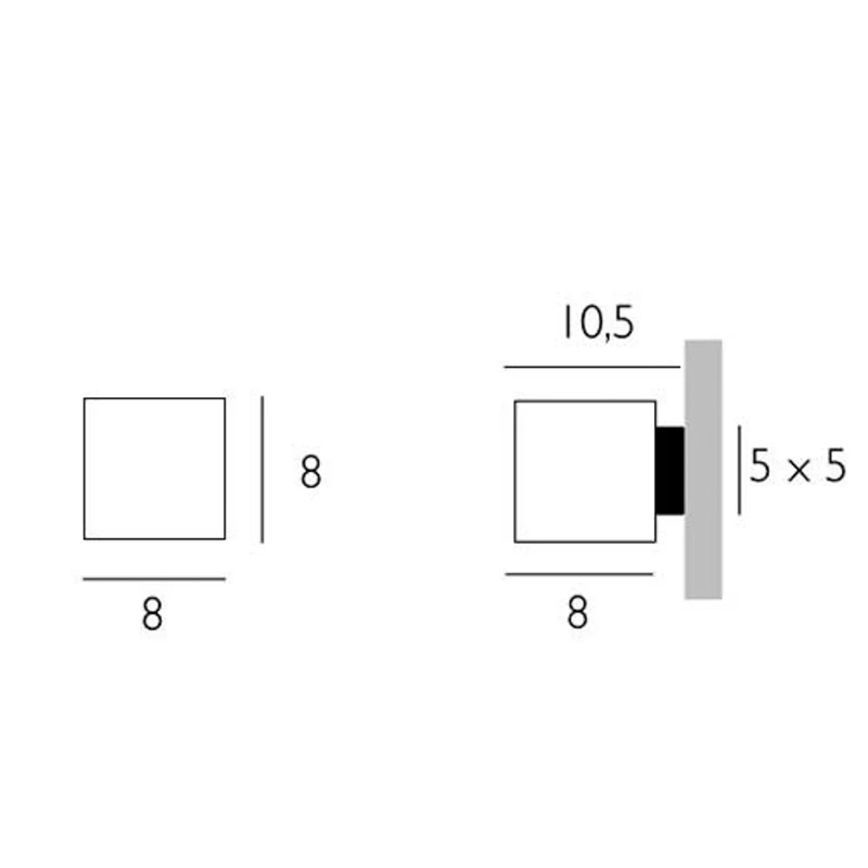 B-Ware Casablanca Cube blendgeschützte Wandleuchte weiß grau dimmbar G9 48W IP20