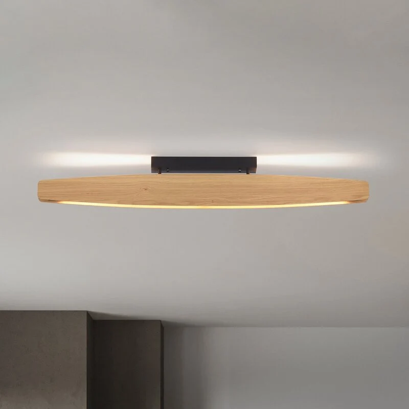 B-Ware Rothfels Deckenleuchte Deckenlampe LED Eiche Persida Handarbeit warmweiß 118 cm