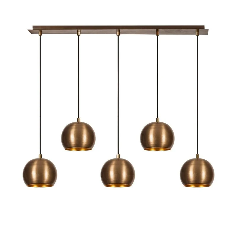 B-Ware Hängeleuchte Sivani MR-1000 gold antik Eisen 5-flammig Deckenlampe Lampe Leuchte