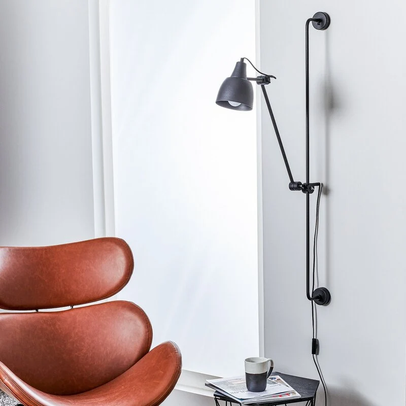 B-Ware Euluna Wandleuchte mit Stecker Wandleuchte Wandlicht Leseleuchte Licht 1-flammig