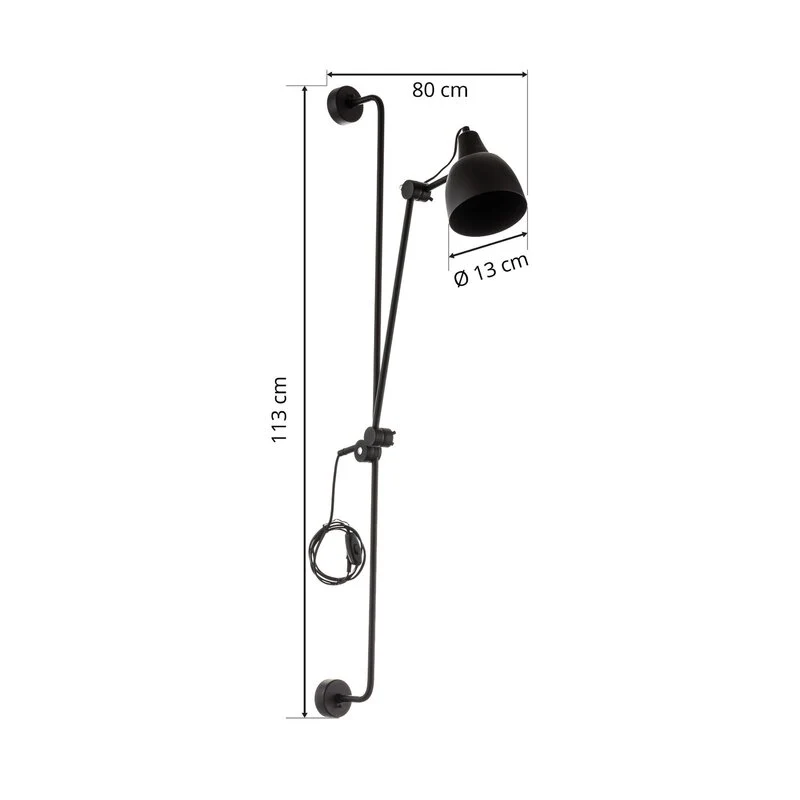B-Ware Euluna Wandleuchte mit Stecker Wandleuchte Wandlicht Leseleuchte Licht 1-flammig