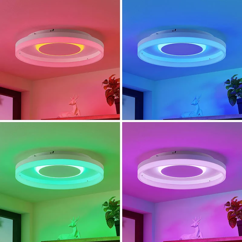 B-Ware Lindby Deckenleuchte Deckenlampe LED Felisha RGBW Fernbedienung sandweiß Wohn657