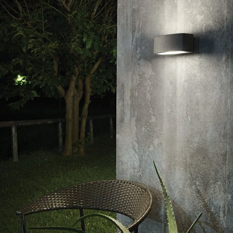 B-Ware Ideallux Außenwandlampe Wandlicht Leuchte Ideallux Andromeda Aluminium 22 cm