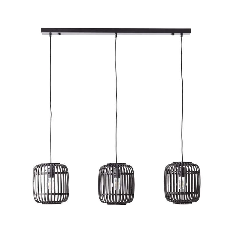 B-Ware Brilliant Pendelleuchte Hängeleuchte Woodrow LED Lampe dimmbar schwarz 3-flammig
