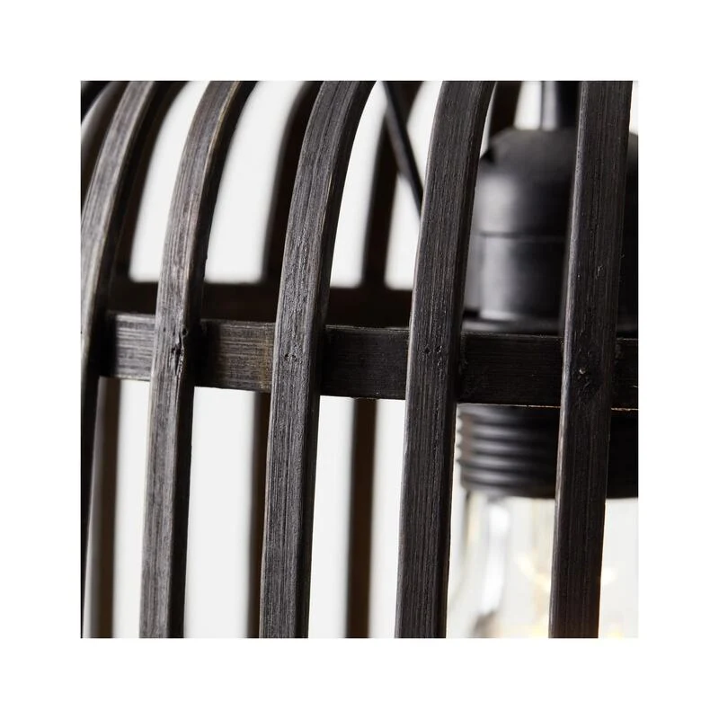 B-Ware Brilliant Pendelleuchte Hängeleuchte Woodrow LED Lampe dimmbar schwarz 3-flammig
