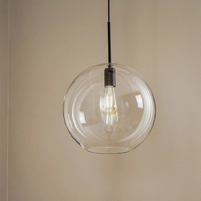 B-Ware Hängeleuchte Sphere XL Nowodvorski mit Glasschirm transparent schwarz 40W E27