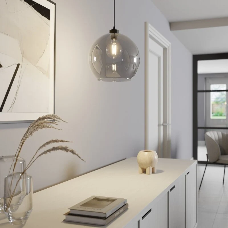 B-Ware Hängeleuchte Cubus Pendelleuchte Lampe Leuchte LED dimmbar E27 rauchgrau Ø30cm