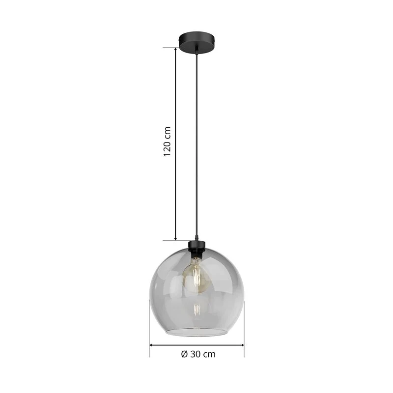 B-Ware Hängeleuchte Cubus Pendelleuchte Lampe Leuchte LED dimmbar E27 rauchgrau Ø30cm