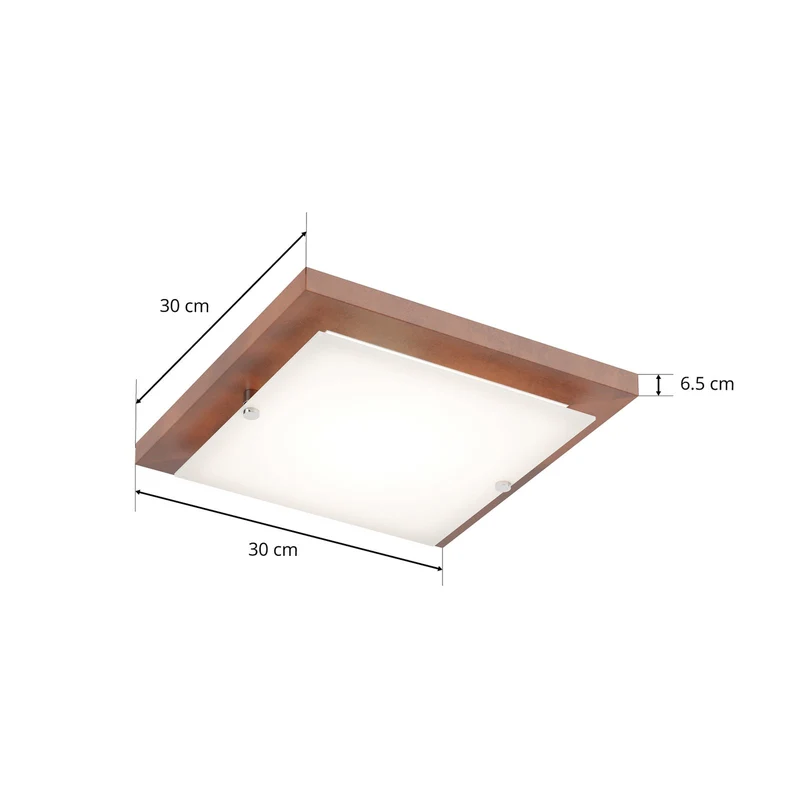 B-Ware Envostar Kerio Deckenlampe 30x30cm Kiefer rustikal dimmbar E27 15W