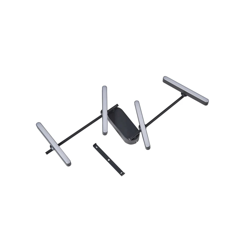 B-Ware Lindby LED-Deckenleuchte Eldrin 4-flg schwarz drehbar für Wohnzimmer 123 cm