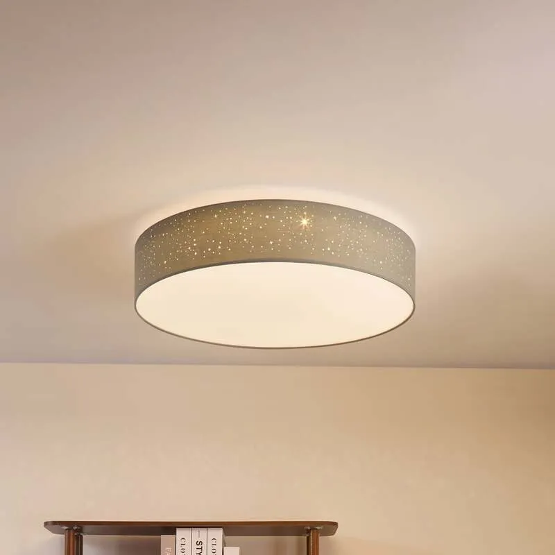 B-Ware Lindby Deckenlampe Ellamina LED Lampe dimmbar hellgrau mit Fernbedienung 60cm