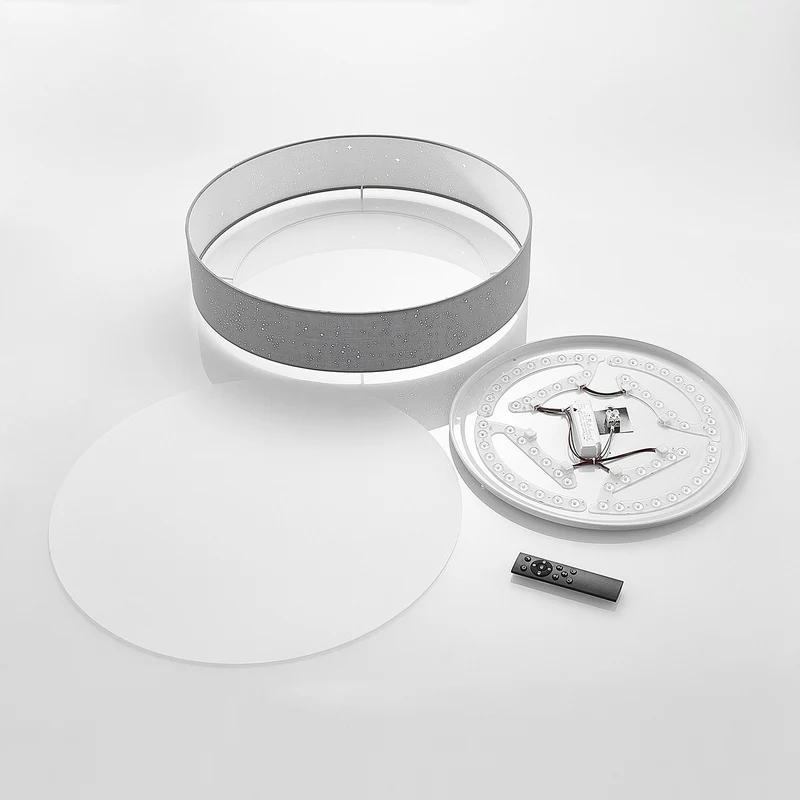 B-Ware Lindby Deckenlampe Ellamina LED Lampe dimmbar hellgrau mit Fernbedienung 60cm