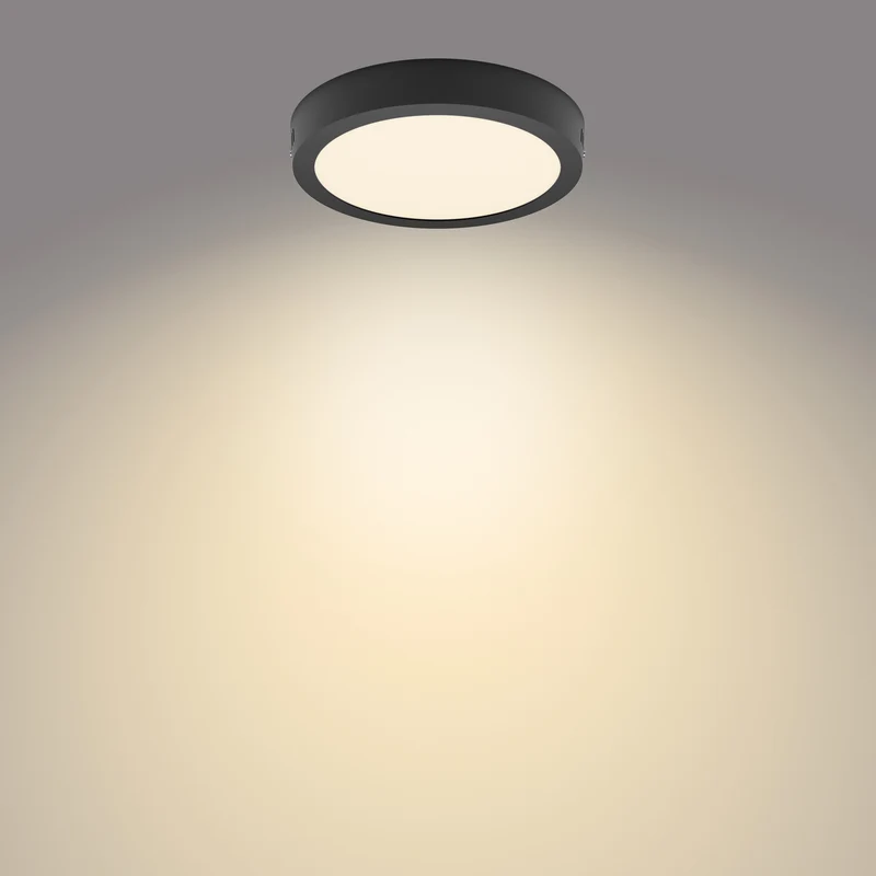 3x B-Ware Philips Deckenlampe LED Leuchte Slim Surface 21cm schwarz warmweiß 2700K Lampe