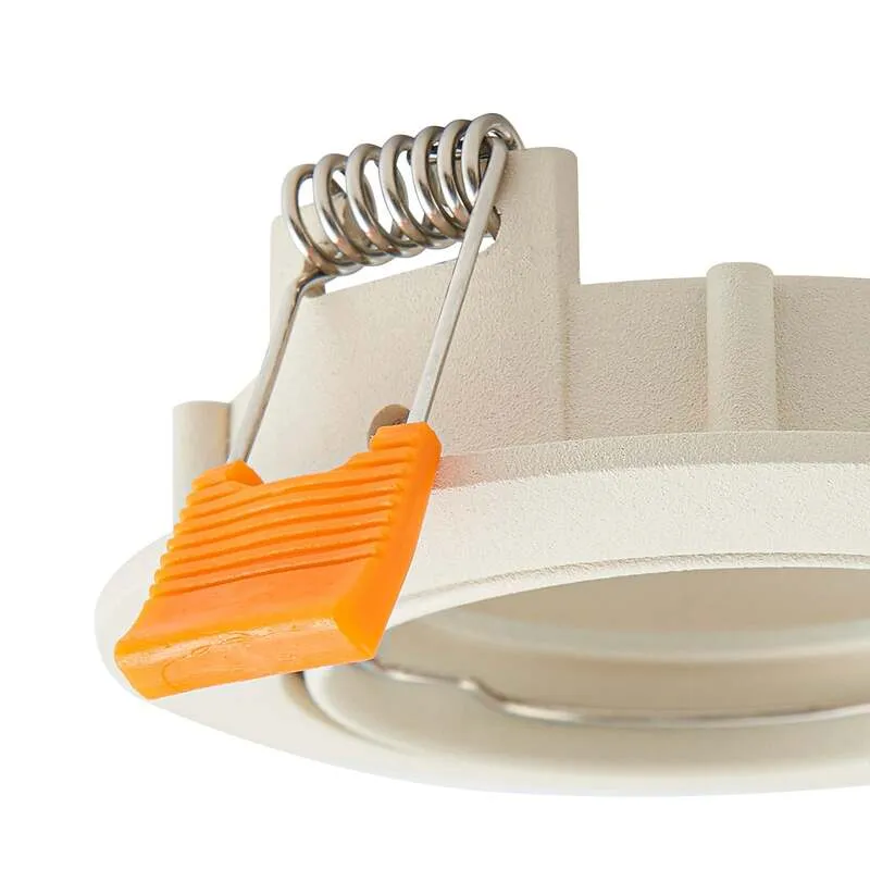 4x B-Ware Prios Deckeneinbauleuchte Fibur beige Zink Ø 8,2 cm dimmbar GU10 10 W