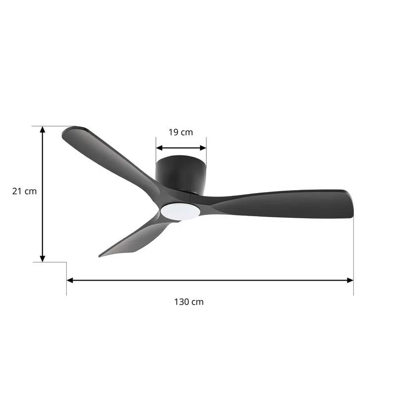 B-Ware Lucande Deckenventilator Moneno smart schwarz LED Ventilator dimmbar Tuya 131cm